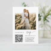 Code RSVP QR élégant avec Mariage photo (Debout devant)