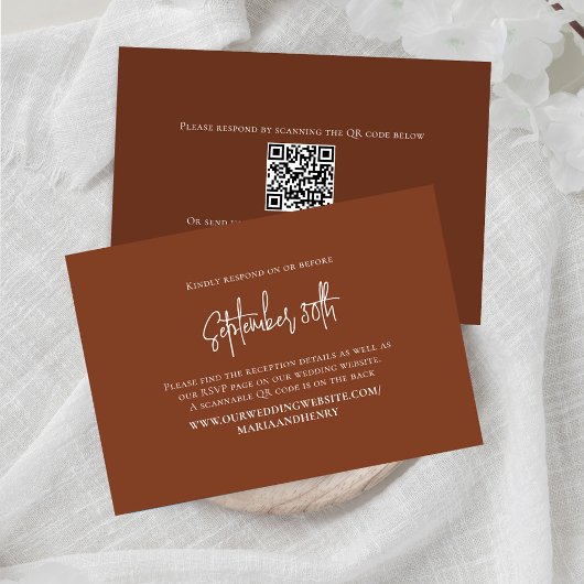 Code RSVP QR élégant Feuille de Bourgogne