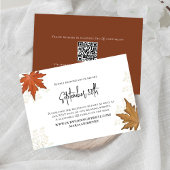 Code RSVP QR Elégant Feuille mariage de automne