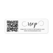 Code RSVP QR Étiquette de retour de script élégant (Devant)
