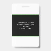 Code scanneur de badge photo du nom du médecin (Arrière)