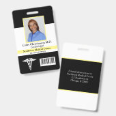 Code scanneur de badge photo du nom du médecin (Recto et verso)