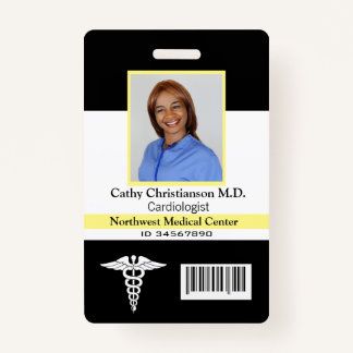 Code scanneur de badge photo du nom du médecin