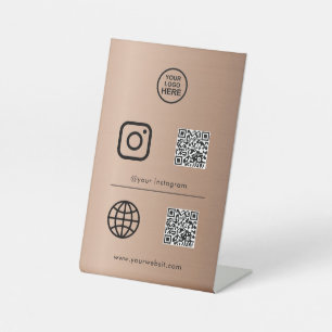 Code sociaal mediapictogram QR Reclamebord Met Voetstuk
