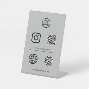 Code sociaal mediapictogram QR Reclamebord Met Voetstuk