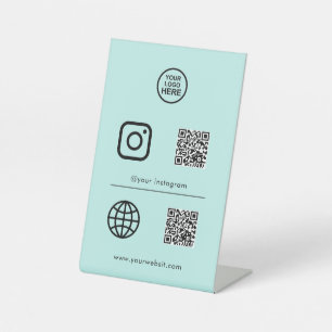 Code sociaal mediapictogram QR Reclamebord Met Voetstuk