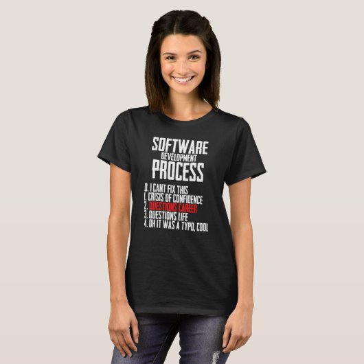 Code Software Development Process Programming Nerd T-shirt (Voorkant volledig)