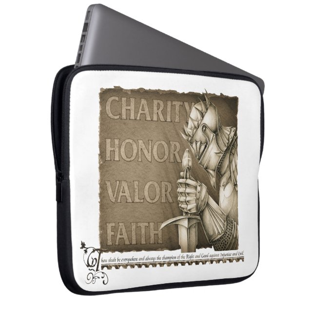 Code van de Chivalerie Laptop Sleeve (Voorkant Rechts)