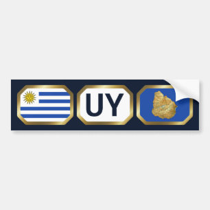 Code van de Uruguayaanse vlaggenkaart Bumpersticke Bumpersticker