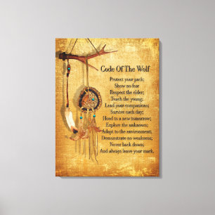 Code van de Wolf droomvanger Canvas Afdruk