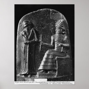 Code van Hammurabi, bovenaan de stele Poster