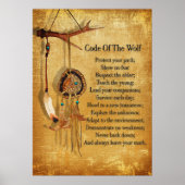 Code van het poster Wolf dreamcatcher (Voorkant)