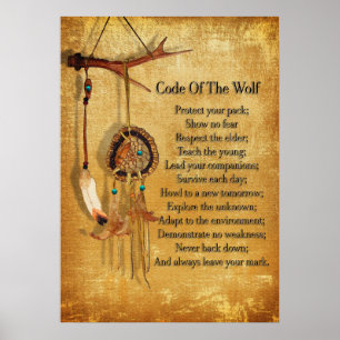 Code van het poster Wolf dreamcatcher