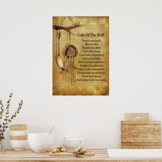Code van het poster Wolf dreamcatcher (Keuken)