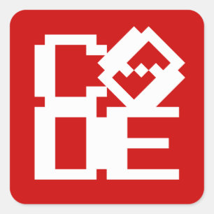 CODE VIERKANTE STICKER