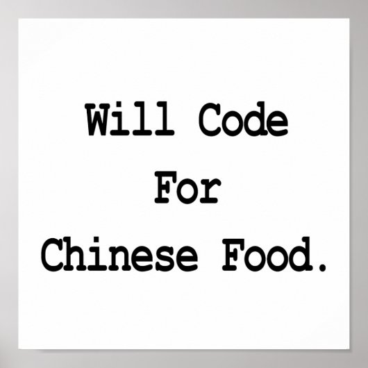 code voor chinese levensmiddelen poster (Voorkant)