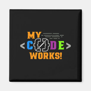 Code werkt grappig programmeur codeersoftware magneet