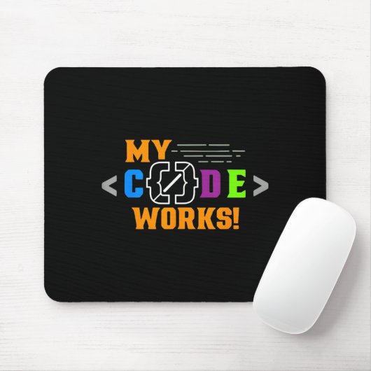 Code werkt grappig programmeur codeersoftware muismat (Met muis)