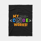 Code werkt grappig programmeur codeersoftwareCode  Fleece Deken (Voorkant)