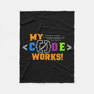 Code werkt grappig programmeur codeersoftwareCode  Fleece Deken