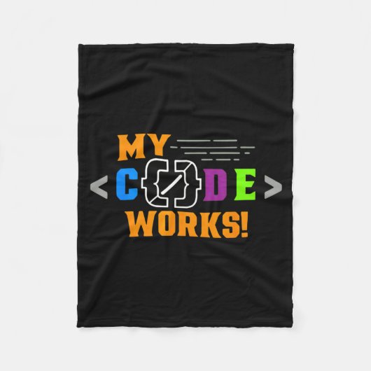 Code werkt grappig programmeur codeersoftwareCode  Fleece Deken (Voorkant)
