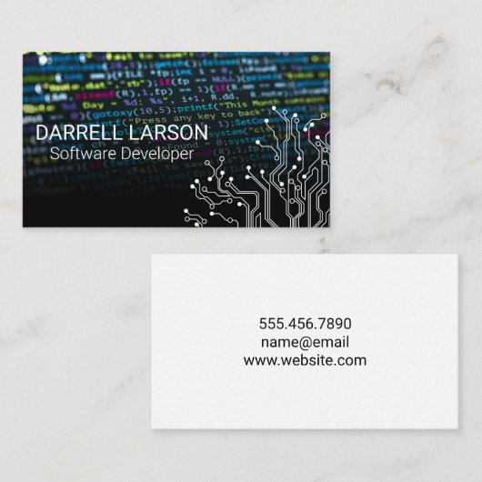 Codeertaalachtergrond | Grafische knooppunten Visitekaartje (Voorkant / Achterkant)