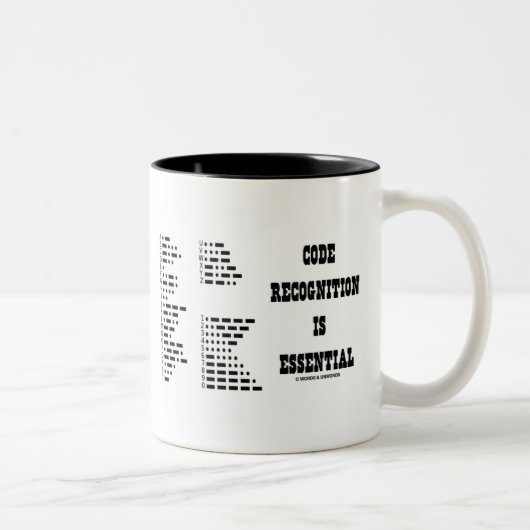 Codeherkenning is essentieel (Morse Code) Tweekleurige Koffiemok (Rechts)