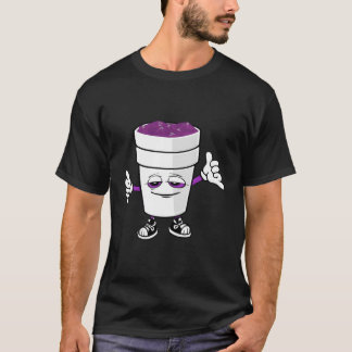 Codeine Paarse Drink Sizzurp Double Cup Lean T-shirt