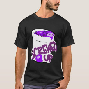 Codeïne Sizzurp in de hand geschroefd bij het test T-shirt