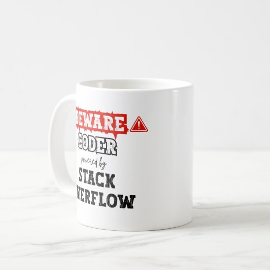 Coder aangedreven door stack overflow | programmer koffiemok (Voorkant links)
