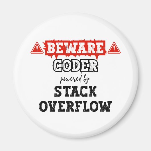 Coder aangedreven door stack overflow | programmer magneet (Voorkant)