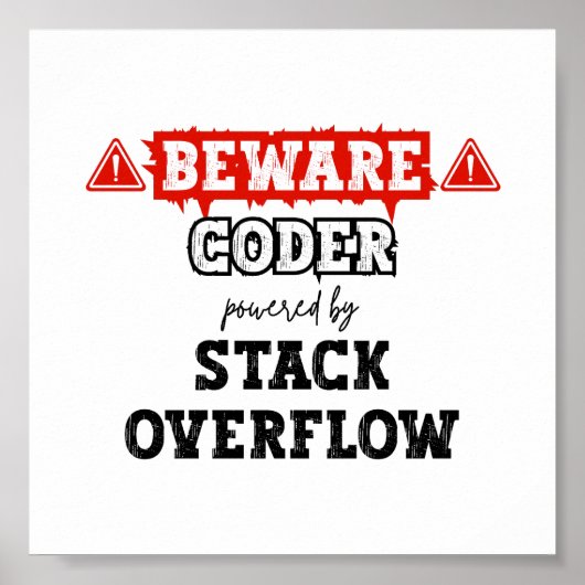 Coder aangedreven door stack overflow | programmer poster (Voorkant)