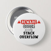 Coder aangedreven door stack overflow | programmer ronde button 7,6 cm (Voorkant /achterkant)