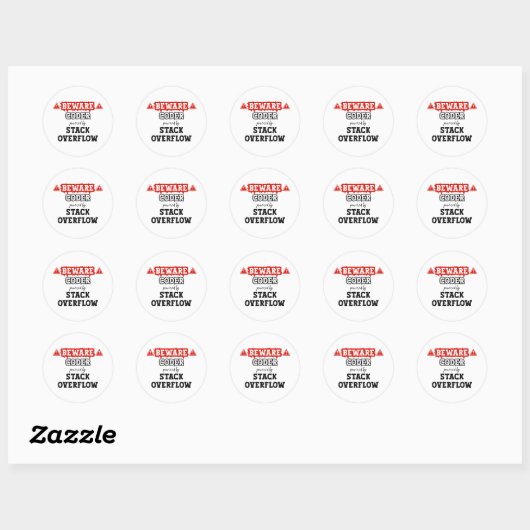 Coder aangedreven door stack overflow | programmer ronde sticker (Vel)