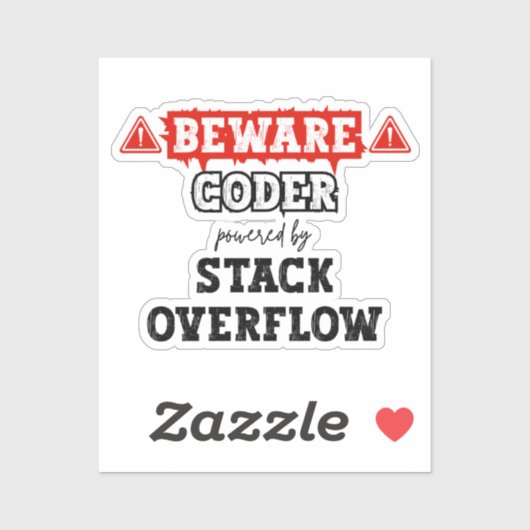 Coder aangedreven door stack overflow | programmer sticker (Vel)