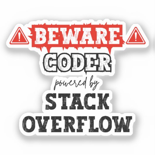 Coder aangedreven door stack overflow | programmer sticker (Voorkant)