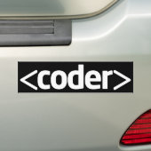 Coder Black Achtergrond Bumpersticker (Op auto)