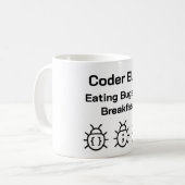 Coder Café Mug - Manger des bugs pour le petit déj (Devant gauche)