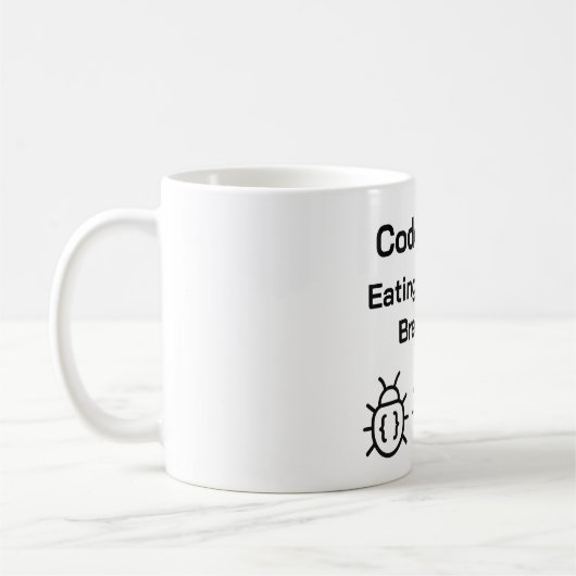 Coder Café Mug - Manger des bugs pour le petit déj (Gauche)