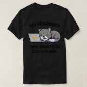 Coder Cat Programmer Funny Computer Scientist T-shirt (Design voorkant)