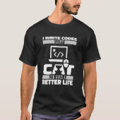 Coder Cat Software Engineer Constructeur Codering  T-shirt (Voorkant)