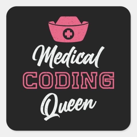Coder Coder Codering ICD Programmer Coder Vierkante Sticker (Voorkant)