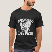 Coder Codering Software Engineer Ontwikkelaar Pizz T-shirt (Voorkant)