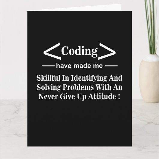 Coder Codeur Programmeur Codeer Groet Kaart (Voorkant)