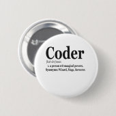 Coder Definition Funny Cute Computer Nerd Gift Ronde Button 5,7 Cm (Voorkant /achterkant)