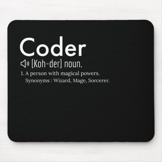 Coder Definition - taalliefhebbers programmeren Muismat (Voorkant)