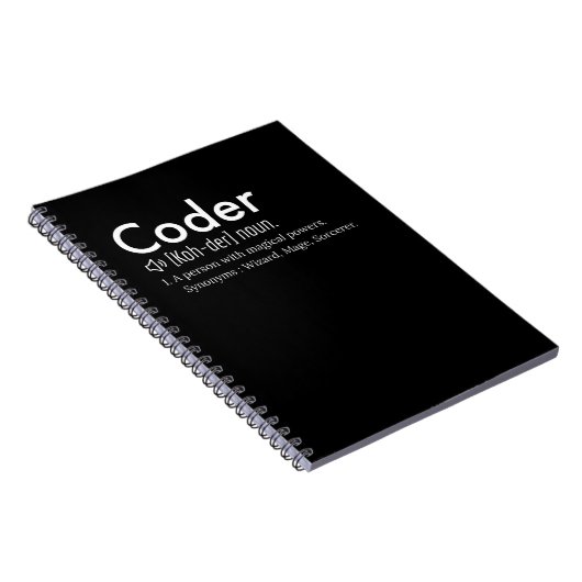 Coder Definition - taalliefhebbers programmeren Notitieboek (Rechterzijde)