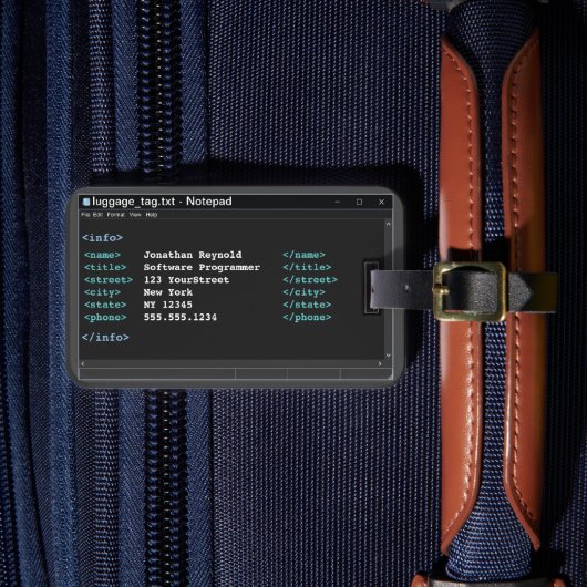 Coder Format Notitieblok Computer Programmer Donke Bagagelabel (Voorkant Insitu 4)