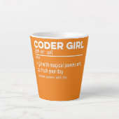 Coder Girl Definition Noun Software Developer Latte Mok (Voorkant)