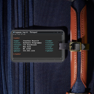 Coder Notepad Formaat Computerprogrammeur Donkere Bagagelabel